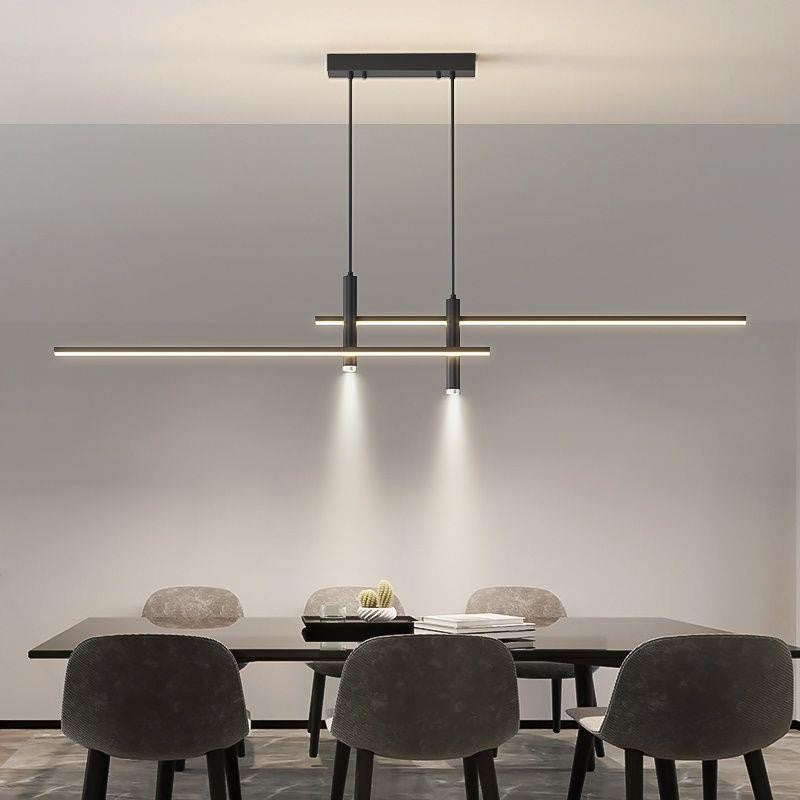 Suspension Linéaire Moderne à Intensité Variable — LED 31W / Noir & Or