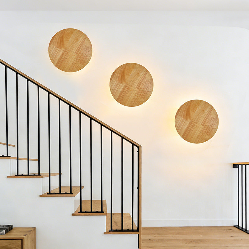 Lot de 4 appliques LED en bois