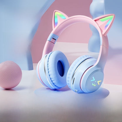 Casque Gaming Bluetooth Oreilles de Chat LED