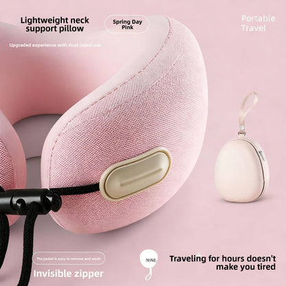 Oreiller de Voyage Cervical Mémoire de Forme — Tissu Ice Silk / Boîte Œuf / 4 Coloris
