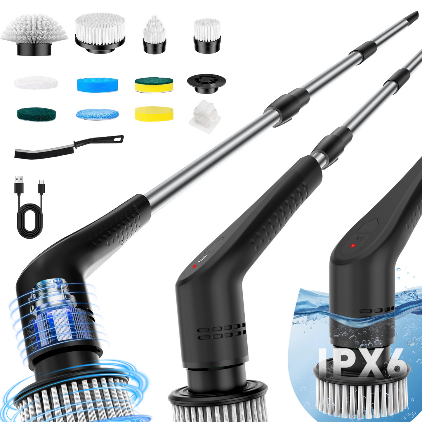 Brosse de Nettoyage Électrique Multifonctionnelle — 12 Têtes