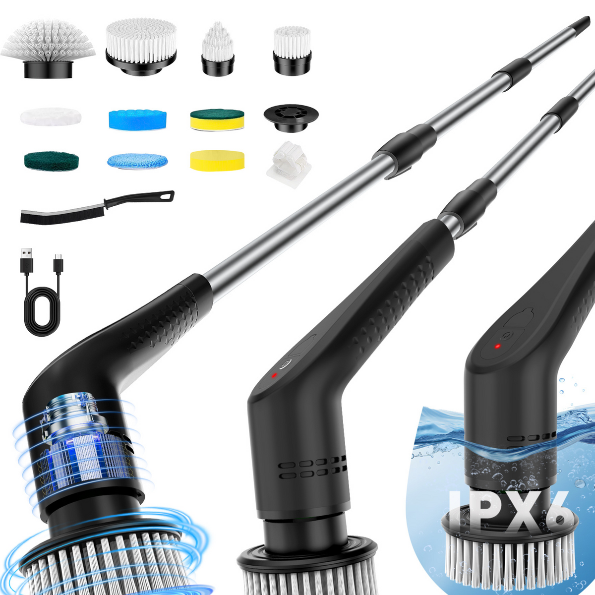 Brosse de Nettoyage Électrique Multifonctionnelle — 12 Têtes