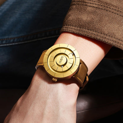 Montre DOM Billes Magnétiques — Cadran Sans Aiguilles / Quartz / Cuir Véritable