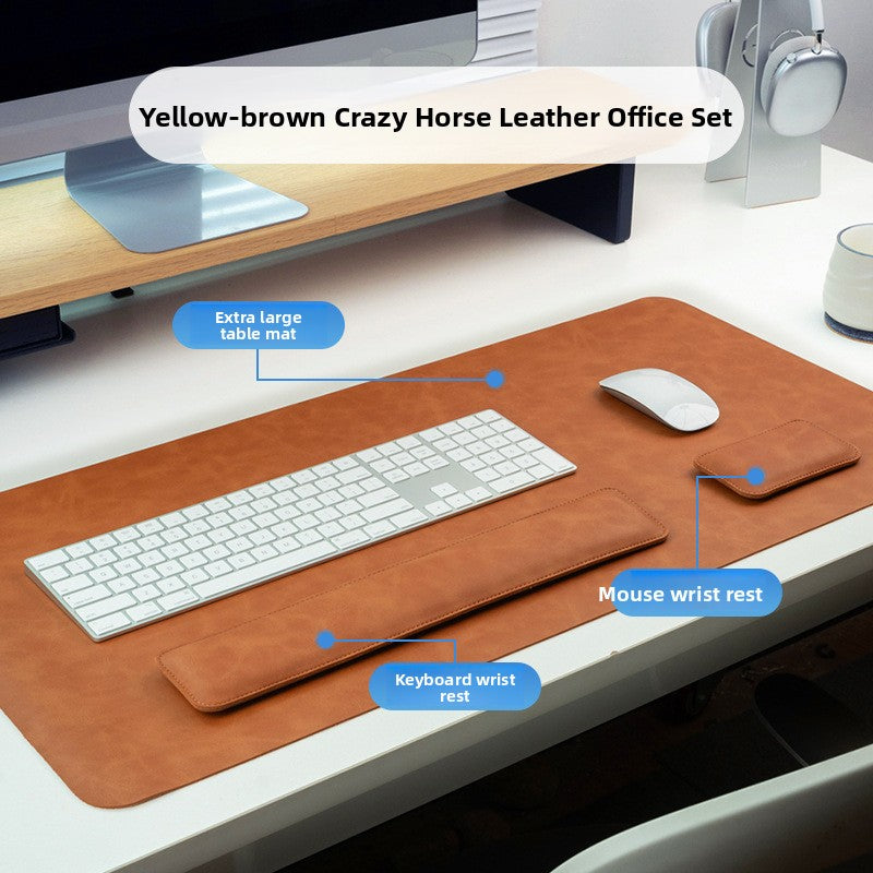 Ensemble de Bureau 3 Pièces — Tapis de Souris XXL 90x40 cm & Repose-Poignets