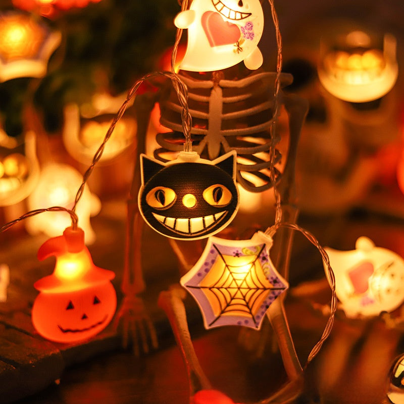 Guirlande LED Halloween — Citrouille / Fantôme / Araignée / 6M 40 Ampoules / Télécommande