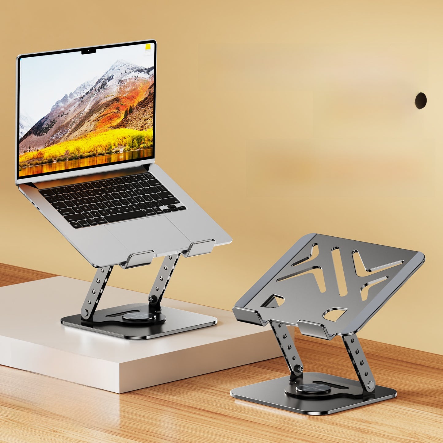 DeskFlex Pro – Verstelbare 360° aluminium laptopstandaard | Opvouwbaar, universeel tot 17"
