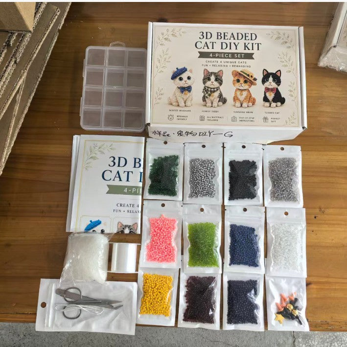 Kit DIY Figurines Animaux en Perles 3D — Chat / Ours Polaire / Thèmes Festifs