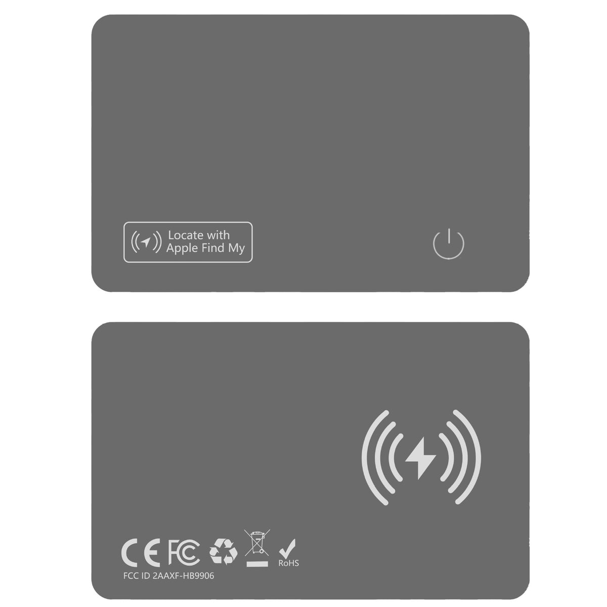 Kaart-locator creditcardformaat — FindMy & draadloos opladen