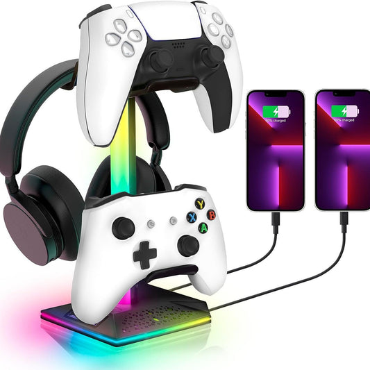 Support pour Casque Gaming RGB avec Hub USB — 3 Ports