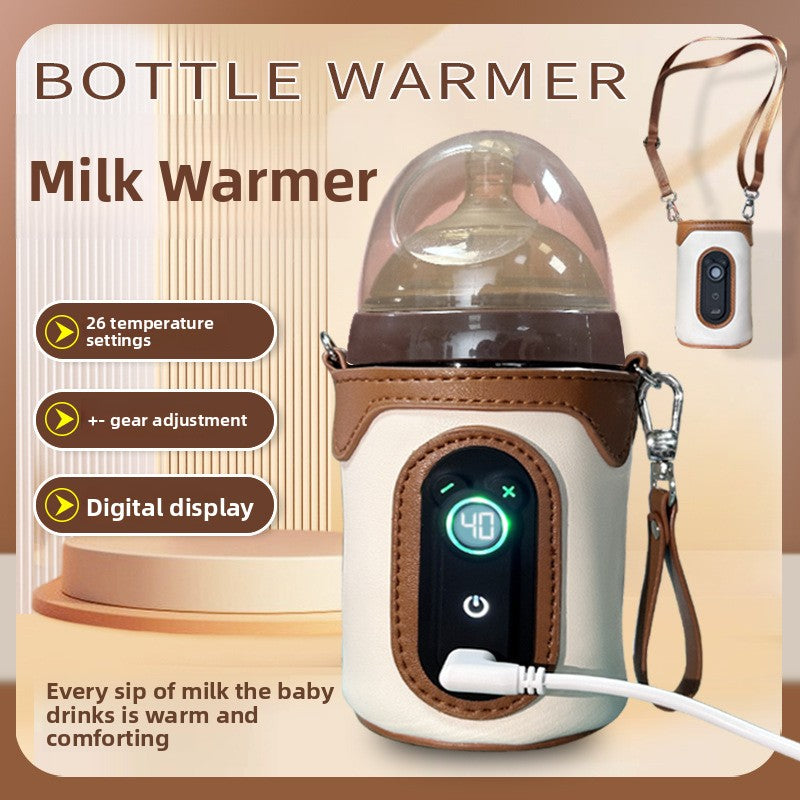 Draagbare USB-flesverwarmer — Isolerende hoes met 26 temperatuurinstellingen