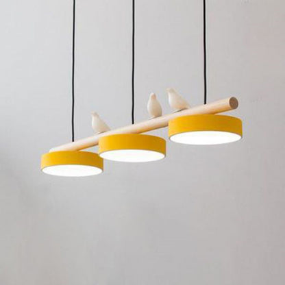 Lustre LED Style Nordique avec Décor Oiseaux