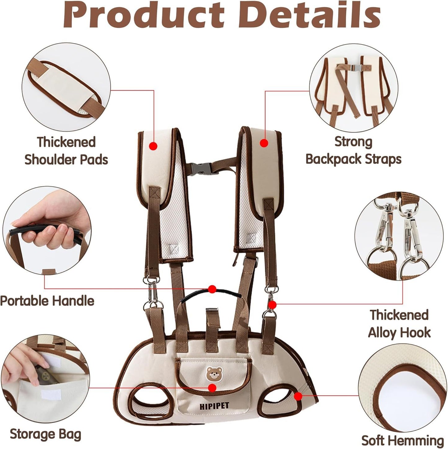 Sac à Dos Transport Animaux Respirant Double Bretelle – S à XL