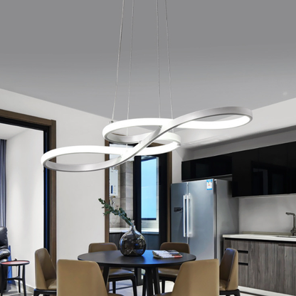 Lustre LED Moderne Tricolore Dimmable avec Télécommande