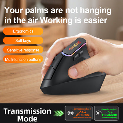 Souris Verticale Ergonomique Sans Fil Silencieuse – 2.4G & Bluetooth