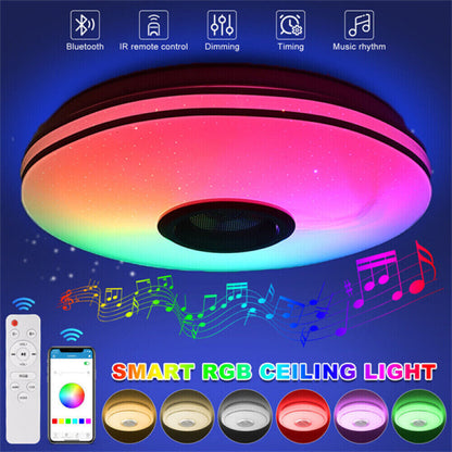 Plafonnier LED RGB 36W — Contrôle Bluetooth & App / Dimmable / Sync Musique