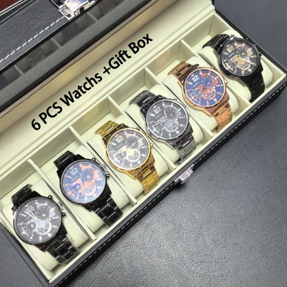 Coffret 6 Montres Homme Quartz Cadran Lumineux