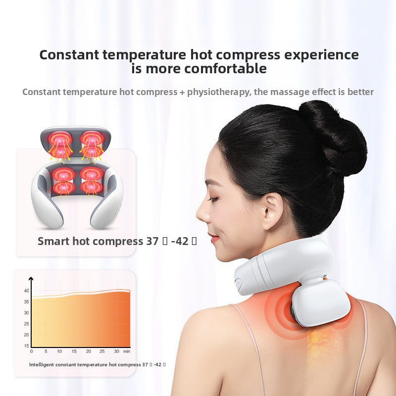 NeckRelax Pro – Masseur Cervical 5-en-1 | Vibration, EMS, Chaleur & Compression