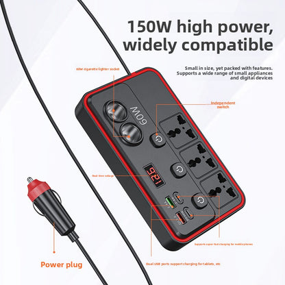 Auto-omvormer 150W Digitaal Display QC3.0