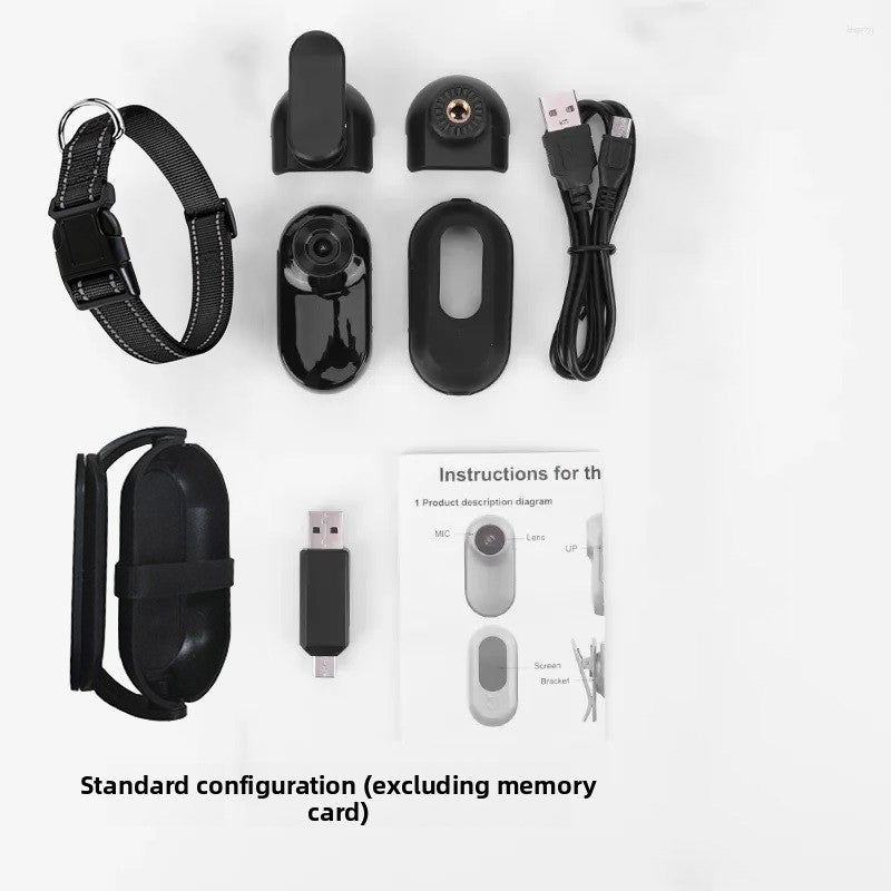 Caméra HD pour Collier Animal de Compagnie — Angle Réglable 360° / 1080P / Noir ou Blanc