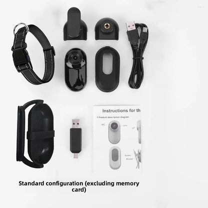 Caméra HD pour Collier Animal de Compagnie — Angle Réglable 360° / 1080P / Noir ou Blanc