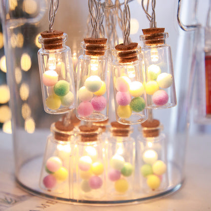 LED-slinger met glazen flesjes / 4 designs