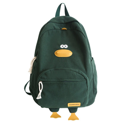 Sac à Dos Velours Côtelé Motif Canard Mignon