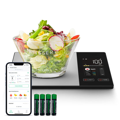 Balance Cuisine Connectée Écran Couleur — Suivi Nutritionnel / 5kg / 1g / 999+ Aliments