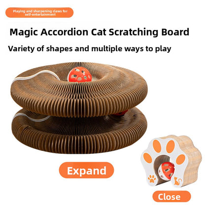 Opvouwbare magnetische krabpaal voor katten met belletjesbal