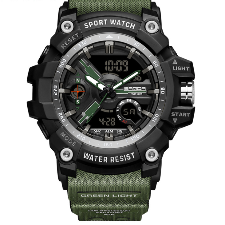 Elektronisch Horloge met Dubbele Weergave en Verlichting