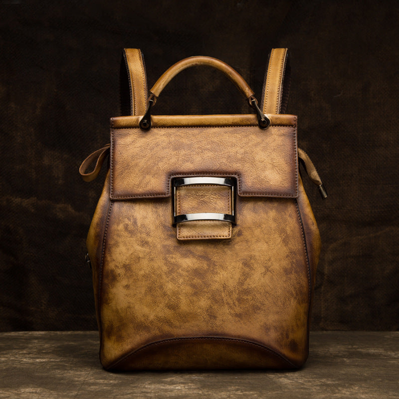 Sac à Dos Cuir Végétal Tanné Vintage — Poli Main / 5 Coloris