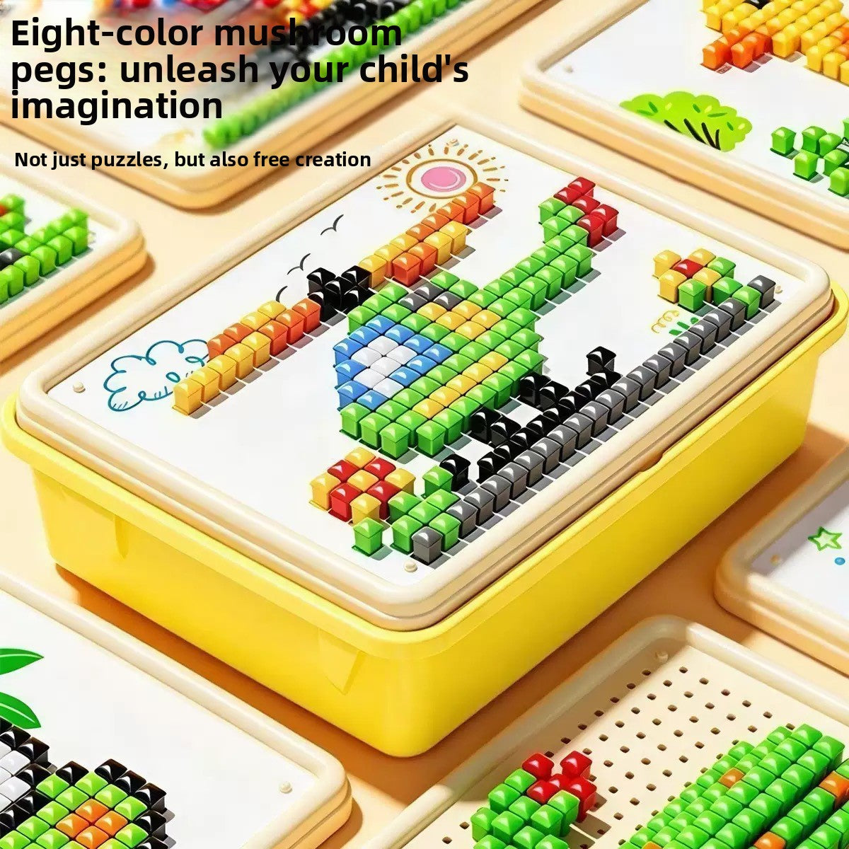 Puzzle Pixel Art à Clous Enfant — Kit Deluxe 504 Pièces