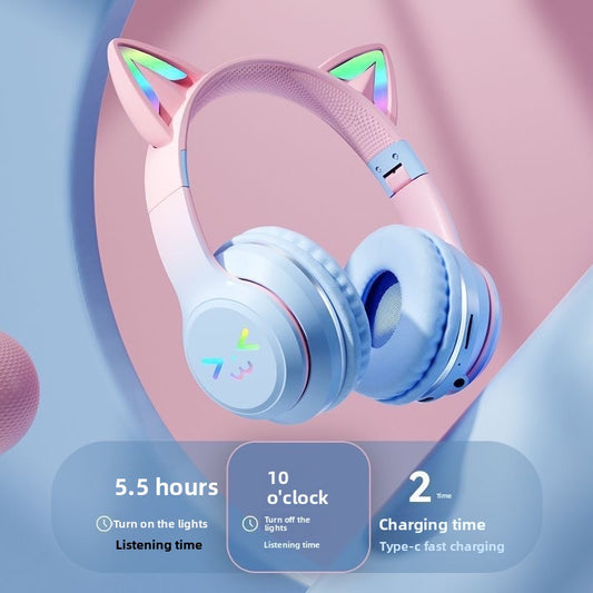 Bluetooth Gaming-hoofdtelefoon met LED-kattenoren — Bluetooth 5.3