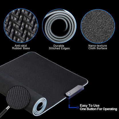Tapis de Souris Gaming RGB Antidérapant