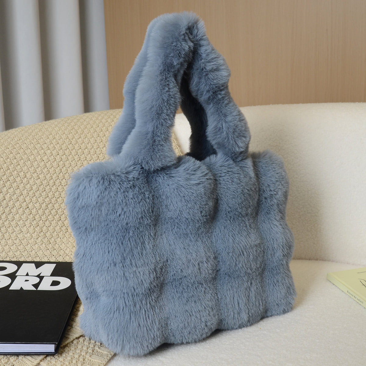 Tote Bag Fourrure Imitation Rex — 5 Coloris
