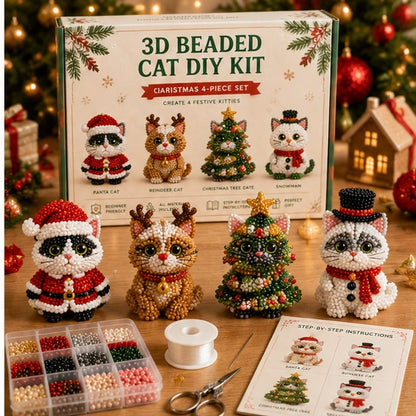 Kit DIY Figurines Animaux en Perles 3D — Chat / Ours Polaire / Thèmes Festifs
