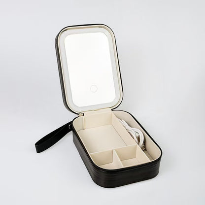 Miroir Maquillage LED 3 Lumières + Boîte à Bijoux — 360° / 4 Coloris