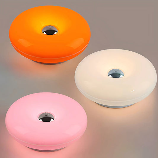 Lampe de Chevet Ronde Design Donut — Tactile / Température Réglable / Batterie 1800mAh / USB / CE