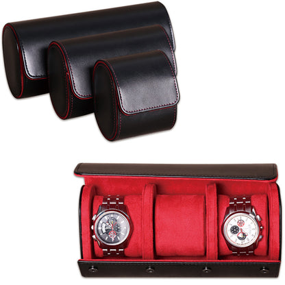 Boîte de Rangement pour Montres en Cuir PU — 3 Emplacements