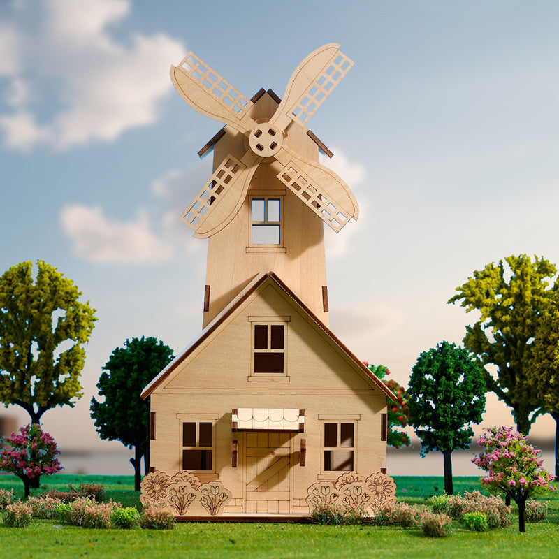 Puzzle 3D en Bois de Style Européen — Modèle Architectural À Assembler