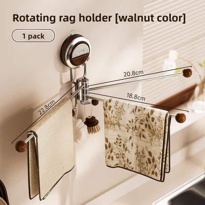 Porte-Serviettes Rotatif Multi-Barres Sans Perçage – Inox