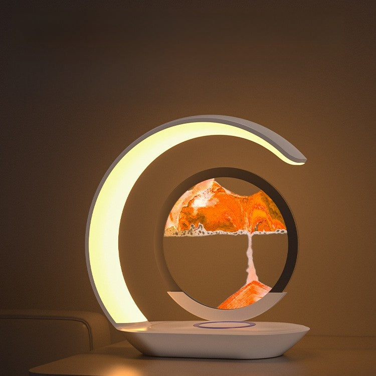 3D Zandloper Nachtlampje met Draadloze Oplader - 2 Kleuren