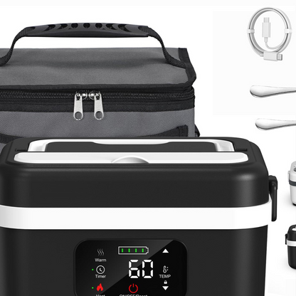 Lunch Box Chauffante Sans Fil Rechargeable — Inox 304 / 1L / USB-C / 60W
