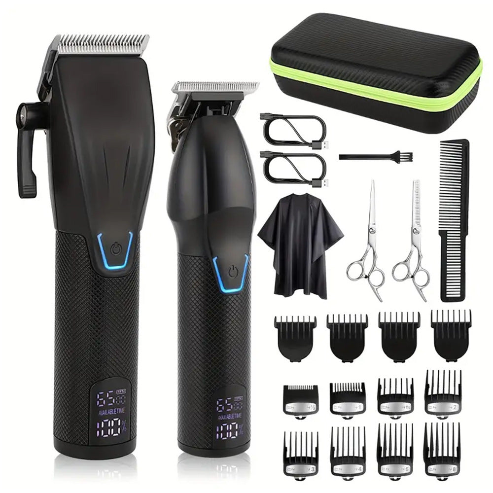 Kit Tondeuse Professionnelle LED Sans Fil — 2 Tondeuses / Lames Inox / 4 Coloris