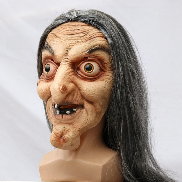 Masque Halloween Latex Réaliste — Sorcière & Vieille Femme
