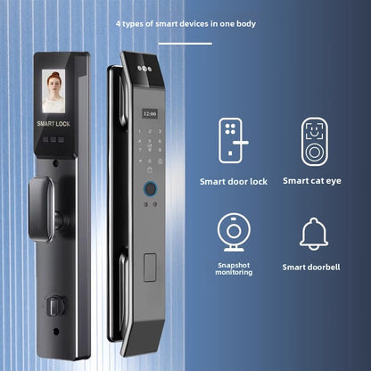 SecureFace Pro – Serrure Connectée Reconnaissance Faciale 3D & Empreinte | 5-en-1
