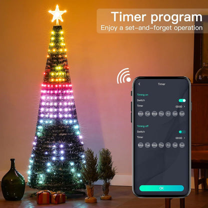 Slimme RGB LED-kerstverlichting met app — 400 LED's / 2,1m / USB / DIY Pixel Art