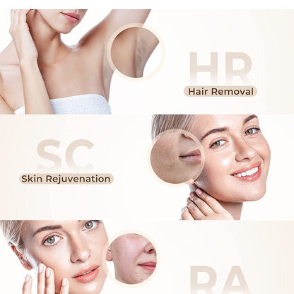 SilkFlash IPL 3-en-1 – Épilateur Lumière Pulsée, Rajeunissement & Anti-Acné