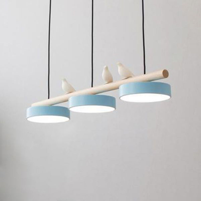 Lustre LED Style Nordique avec Décor Oiseaux