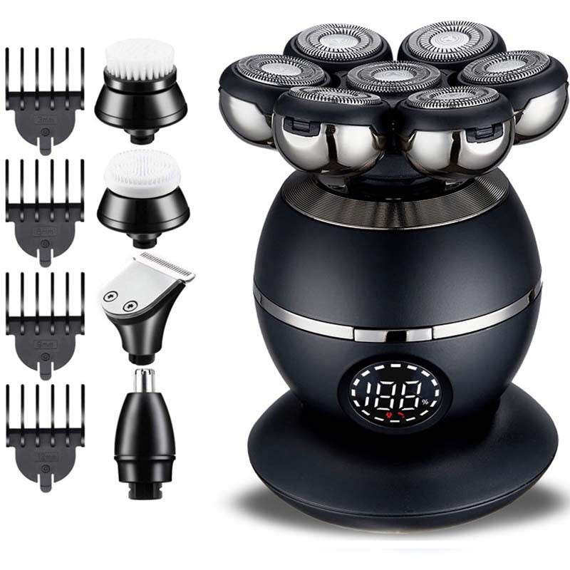 Rasoir Électrique Intelligent pour Hommes — 7 Lames Rotatives