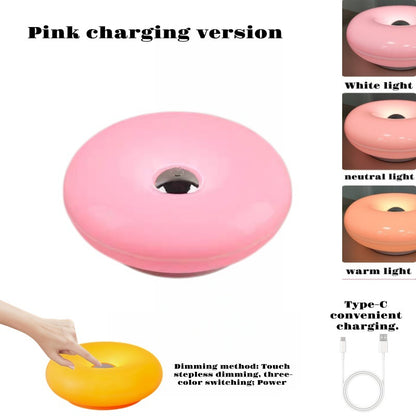 Lampe de Chevet Ronde Design Donut — Tactile / Température Réglable / Batterie 1800mAh / USB / CE